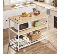 TEMU VASAGLE Estante de Cocina con encimera Grande, Estante de microondas de 3 Niveles, de Acero, 60 x 120 x 90 cm, Moderno, instalacin