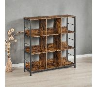 TEMU VASAGLE Estantería de Almacenamiento de 3 Niveles con 9 Compartimentos, Estante de Almacenamiento de Cubos para , Estudio, Cocina, x 30 x 103,1 cm, marrón y Negro