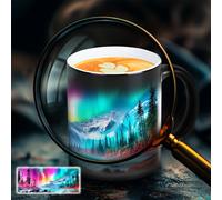 TEMU Vaso Aurora que de color - Diseño aurora y cambio de , taza de cerámica para San Valentín, ideal como regalo festivo para y familiares, 11 oz