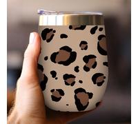 TEMU Vaso de agua aislado de acero inoxidable de 12 onzas con estampado de leopardo, a prueba de fugas, reutilizable con diseño de de , para café, vino y cócteles, para uso en el hogar y al