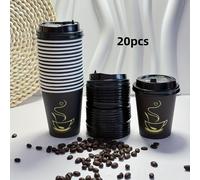 TEMU Vaso de Café Desechable de 8 oz con , Vaso de Papel, Vaso para Negocios, Grado Alimenticio