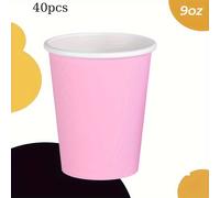 TEMU Vaso de papel rosa de 20/40, 9 oz, degradado , vaso desechable para bebidas frías y calientes, suministros para fiestas de y
