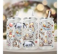 TEMU Vaso de plástico de 16 onzas con personajes clásicos de Disney Winnie the Pooh y su , ideal para café, bebidas, cerveza, leche y (con )