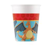 TEMU Vasos de papel Pokémon, 200 ml, 8 piezas