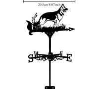 TEMU Velerín de Hierro con Diseño de Lobo de la Pradera, Velerín Decorativo Vertical para Tejados, Jardines, Cobertizos, , Postes de , Invernaderos, Graneros o Cobertizos