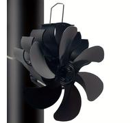 TEMU Ventilador de chimenea de aluminio , montaje en pared sin , acabado lacado, estufa de ventilador impulsada por con anillo de repuesto ajustable, no necesita electricidad