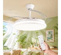 TEMU Ventilador De Techo Con Luz Led En Techo Led Atenuable Retractil 3 - Opción Sin Pitido, Control Invierno Verano, 3 , Brisa, Consumo Potencia Luminaria 36/60w Potencia Máx. Motor 30w