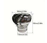 TEMU Ventilador de Techo No Eléctrico DIY 110mm Turbina Eólica para Ventilación en Loft, Acero Inoxidable 201 - Ideal para , Fábricas y Granjas con Video de Montaje para las