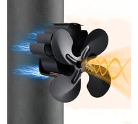 TEMU Ventilador Magnético de Chimenea de 4 Silencioso y Eficiente - Ideal para Estufas de Leña, Quemadores de Troncos y Circulación de Aire - Correa Ajustable, Aluminio , para Paquete de Invierno