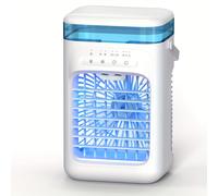 TEMU Ventilador portátil de aire en miniatura para escritorio, refrescante con agua y hielo, rociado, niebla , viento frío, ideal para hogar, dormitorio, viajes y campamentos