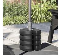TEMU vidaXL Placas de Peso para Gazebo, Juego de 4, Hormigón con Cubierta de Plástico, Negro, 220x50 mm, Accesorio Carpa de , Base Exterior para Sombrilla