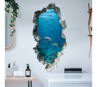 TEMU Vinilo de pared de ventana , 1 pieza, pegatina realista de atravesando la pared, decoración autoadhesiva removible, para baño, dormitorio y , calcomanías de pared para el hogar