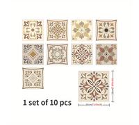 TEMU Vinilos Autoadhesivos para Azulejos - Impermeables, Antideslizantes, Resistentes al Aceite y Arañazos, Fácil Instalación en Baño, Cocina, - Diseños Florales y Geométricos Contemporáneos