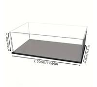 TEMU Vitrina de Acrílico con Base Negra Mate - Antipolvo, Exhibición Transparente para Figuras de Acción y Coleccionables, 19.69x11.81x7.87 pulgadas - Idea de Regalo