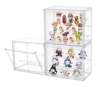 TEMU Vitrina de acrílico para coleccionables de 2/3 piezas | Vitrina ajustable de 3 capas con puerta magnética, de exhibición apilable transparente para exhibición de figuras