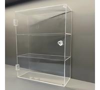 TEMU Vitrina de acrílico transparente, asa de cortesía, para guardar modelos y cosméticos, ahorra , a prueba de polvo