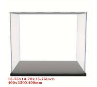 TEMU Vitrina de Acrílico Transparente de 16x14x16" con Base Negra Mate - de Plástico Antipolvo para Figuras de Acción, Coleccionables y Modelos - Regalo para Halloween y Navidad