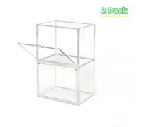 TEMU Vitrina de acrílico transparente, organizadora apilable a prueba de polvo para figuras, juguetes, coleccionables, modelos de coches, cosméticos