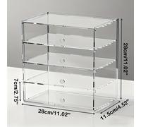 TEMU Vitrina Transparente de Acrílico de Gran Tamaño y Múltiples Capas - 3 Niveles, 4 Niveles, de Almacenamiento para Coches de , Vehículos de Bloques de Construcción, Figuras y Coleccionables