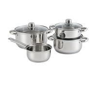 TEMU Well Home Juego de Batería de Cocina de 7 Piezas en Acero inoxidable con Bases de inducción y ergonómicos