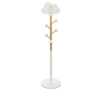 TEMU Well Home - Perchero Infantil de Madera con Decoración de - 5 Ganchos - Ø32 x H.135,5 cm