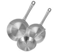 TEMU Well Home Set de Sartenes Ø20Ø24Ø26Ø28Ø30Ø32Ø34cm en Acero inoxidable, Aptas para inducción y SIN antiadherente