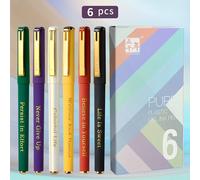 TEMU WQN Juego de 6 Bolígrafos de Gel de Calidad en , 6 Colores, Tinta Multicolor, Agarre , 0.7 mm, Ergonómico, Mate, Antideslizante, con Cierre, Diseño Único con Doradas, Ideal para de
