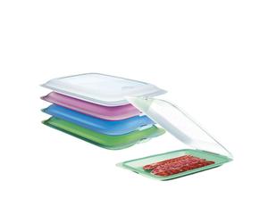 TEMU X-Set de 5 Porta Embutidos con , Fiambreras Apilables para Conservación de Alimentos, Contenedores para Queso, Jamón, Salchichas, Reutilizables, Fresh, Colores Surtidos