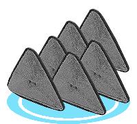 TEMU x6 Repuesto Mopa Triangular, Recambio Mopa Triangular de 27 x 27 x 27 cm, de Limpieza de Suelos, Recambios para Mopa de Fibra y , Limpieza y Completa de las Superficies - Dekohome