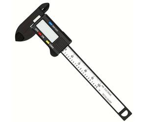 TEMU YQTOOLS CLUB Calibrador Digital de 100mm con Esfera de Fibra de Carbono y Vernier - Herramienta de Medición de Precisión, Micrómetro, Batería (No Recargable)
