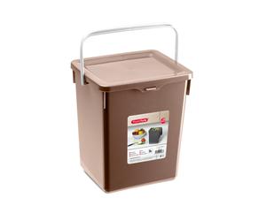 TEMU ZYLX SHOPPING - de Basura 5L con Asa y | Transparente y Marrón | Compacto para Cocina y Reciclaje