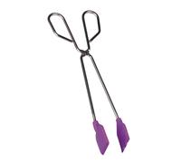 Tenacilla inox con punta de silicona de 30 cm. Tenaza de acero inoxidable. Pinzas para parrilla punta de silicona.