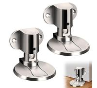 TenaLucy 2 Piezas Tope de Puerta Magnetico,Tope Puerta Magnetico tope puertas Suelo para Puerta Retenedor Ajustable,con Adhesivo 3M y Tornillo (plata)
