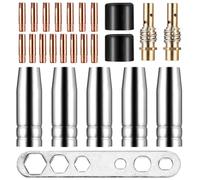 Tenbrachian 25 Pcs Accesorios de Soldadura Consumibles de Máquina de Soldadura, MB15 15AK Punta de Contacto 0,8mm M6, Puntas de Contacto de Soldadura MIG/MAG, Boquilla Soldadora Mig, Accesorios MIG