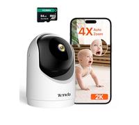 Tenda CP3V3.0 Cámara WiFi Vigilancia Interior 3MP Cámaras de Seguridad Domo, Visión Nocturna, Detección de Movimiento, Audio Bidireccional, Wi-Fi 6 Camara Vigilancia para Bebe, con 64GB SD Tarjeta