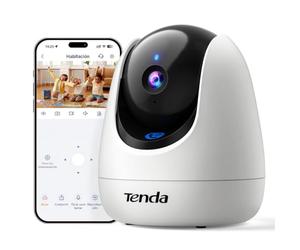 Tenda CP7 V2.0 Cámara WiFi Vigilancia Interior 5MP,Detección Humana, Llamada con un Solo Clic, Cámara de Seguridad Interior con Audio Bidireccional, Alexa, Camara Vigilancia para Bebé y Mascota