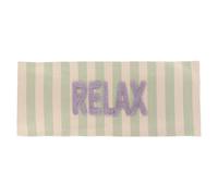 Tendance - Alfombra de algodón inscripción tuftee Relax 45x120 cm - Verde Beige