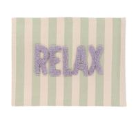 Tendance - Alfombra de algodón inscripción tuftee Relax 45x60 cm - Verde Beige