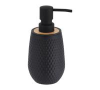 Tendance - Dosificador de jabón abs/as Efecto Panal con Goma y Efecto bambú 280 ml - Negro