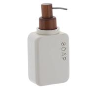 Tendance - Dosificador de jabón de poliresina con Bomba de Madera de Acacia 300 ml - Beige