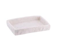 Tendance - Jabonera de poliresina, Rectangular, Efecto Piedra - Blanco