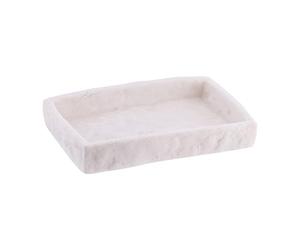 Tendance - Jabonera de poliresina, Rectangular, Efecto Piedra - Blanco