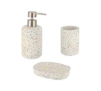 Tendance - Juego de jabonera y Vaso de Cemento - Terrazo - Baño - Accesorio de baño Independiente