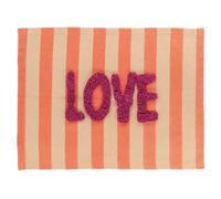 Tendance - Tuftee Love inscripción Alfombra de algodón 45x60 cm - Beige Anaranjado