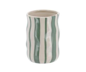 Tendance - Vaso gres Rayas 350 ml - Verde Salvia