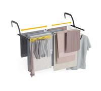 Newlux Tendedero Balcón Aereo V9 Blanco Extensible en acero inoxidable (+/- 52,5-92,5 × 35 × 17 cm). Capacidad de 9 m y carga de hasta 7 kg.