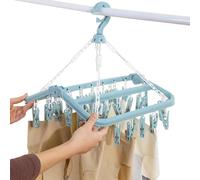 Tendedero Calcetines Y Bragas, Colgador De Calcetines Para Tendedero, Estante Para Calcetines Con 32 Pinzas, Perchas Plastico, Colgadores De Ropa Giratoria 360 Grados, Para Toalla, Gorros, Bufanda