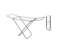 Tendedero con Alas Superficie de tendido de 180cm x 50cm, Tendedero Plegable y Antideslizante Para interior y exterior, Color Blanco y Negro, Capacidad Máxima 20Kg