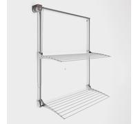 Tendedero de pared Vertical de Aluminio y Acero, Tendedero plegable de 2 niveles