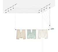 Tendedero de Techo Ceiline Manual 160x50cm. Carga 20KG. Fabricado para Durar Décadas. Sube y Baja con Poleas y Barras Anchas de Acero. para Tender Ropa y Sábanas. Hecho en España.